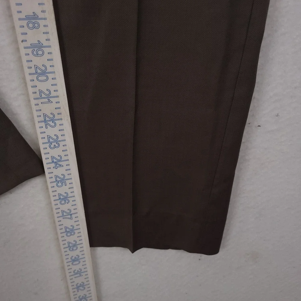 Canali Dress Pants Mens 38x30 Brown 100% Wool Flat Front Tailored Made in Italy